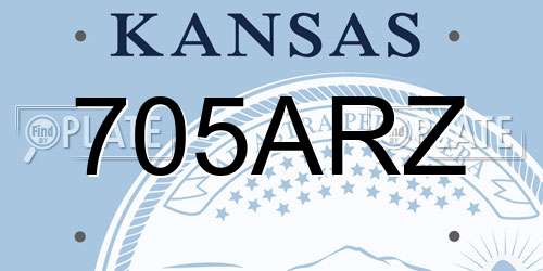 705ARZ Kansas License Plate