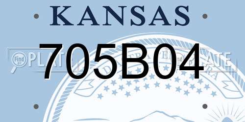 705B04 Kansas License Plate