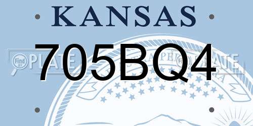 705BQ4 Kansas License Plate