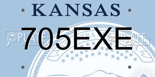 705EXE Kansas License Plate