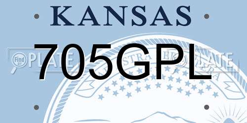 705GPL Kansas License Plate