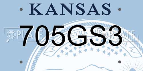 705GS3 Kansas License Plate