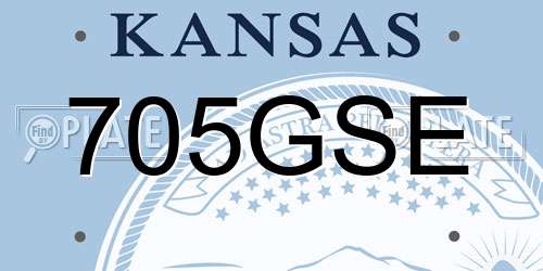 705GSE Kansas License Plate