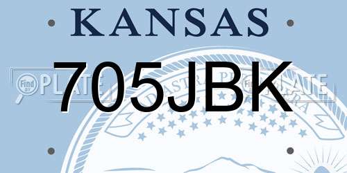 705JBK Kansas License Plate