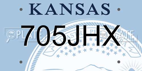 705JHX Kansas License Plate