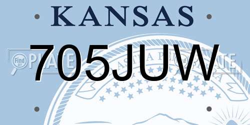 705JUW Kansas License Plate