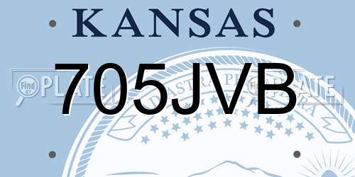 705JVB Kansas License Plate