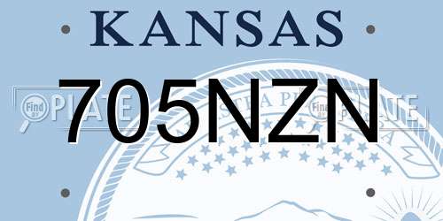 705NZN Kansas License Plate