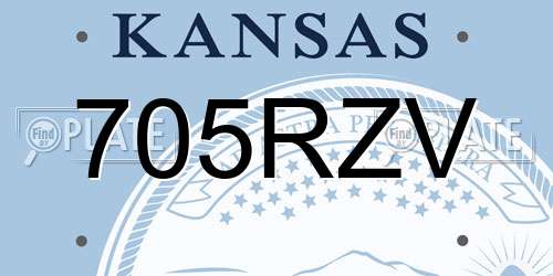 705RZV Kansas License Plate