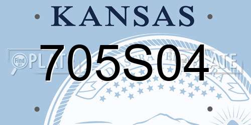 705S04 Kansas License Plate