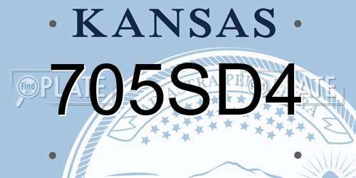 705SD4 Kansas License Plate