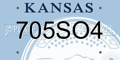 705SO4 Kansas License Plate