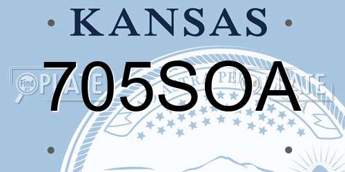 705SOA Kansas License Plate