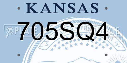 705SQ4 Kansas License Plate