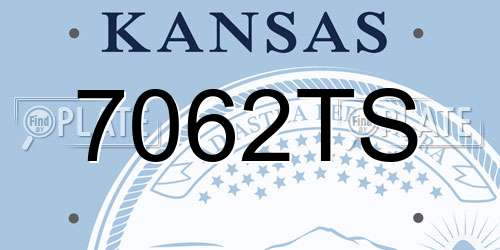 7062TS Kansas License Plate