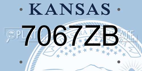 7067ZB Kansas License Plate