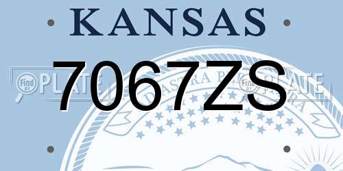 7067ZS Kansas License Plate