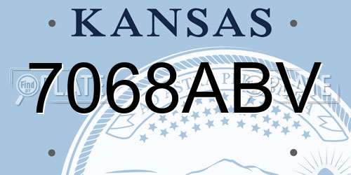 7068ABV Kansas License Plate