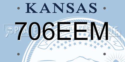 706EEM Kansas License Plate