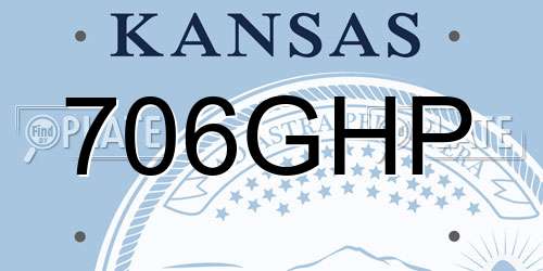 706GHP Kansas License Plate