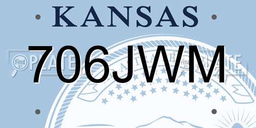 706JWM Kansas License Plate