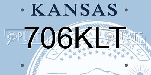 706KLT Kansas License Plate