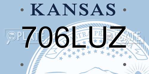 706LUZ Kansas License Plate