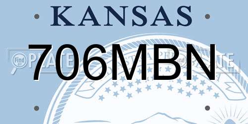 706MBN Kansas License Plate