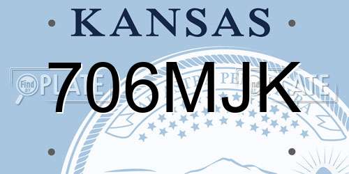 706MJK Kansas License Plate