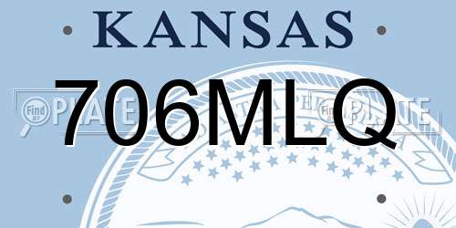 706MLQ Kansas License Plate