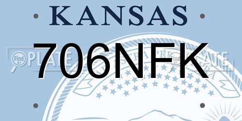 706NFK Kansas License Plate