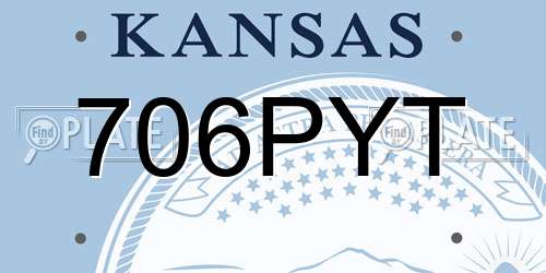 706PYT Kansas License Plate
