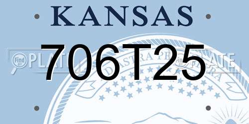 706T25 Kansas License Plate