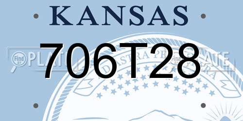 706T28 Kansas License Plate
