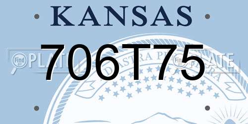 706T75 Kansas License Plate