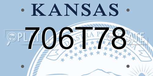 706T78 Kansas License Plate