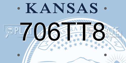 706TT8 Kansas License Plate