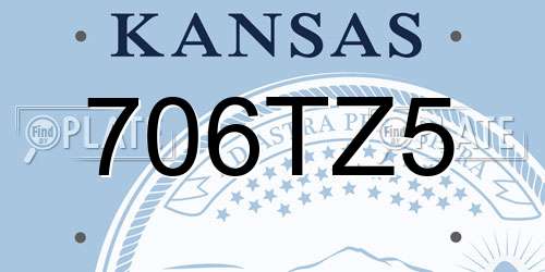 706TZ5 Kansas License Plate