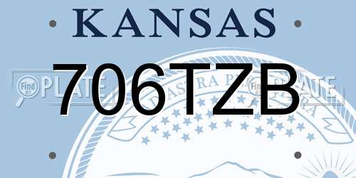706TZB Kansas License Plate