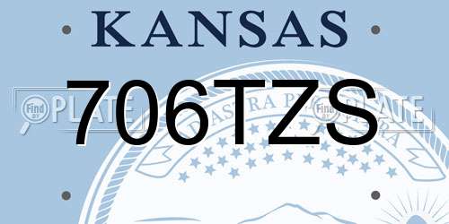 706TZS Kansas License Plate