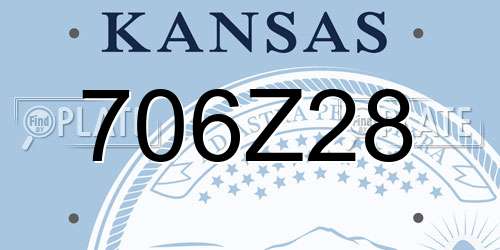 706Z28 Kansas License Plate
