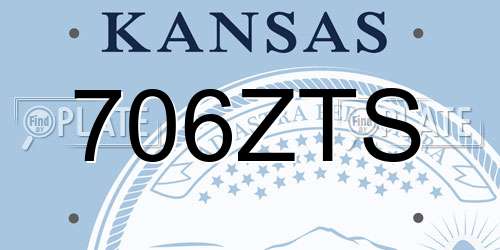 706ZTS Kansas License Plate