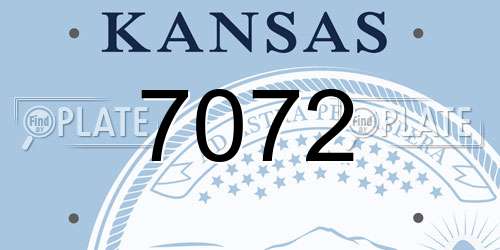 7072 Kansas License Plate