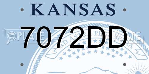 7072DD Kansas License Plate