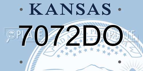 7072DO Kansas License Plate