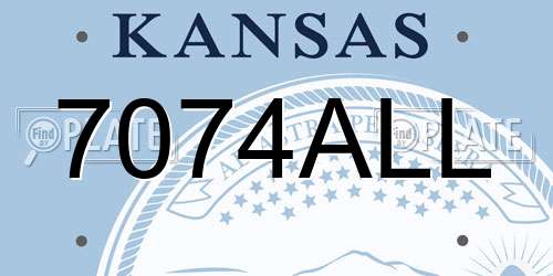 7074ALL Kansas License Plate