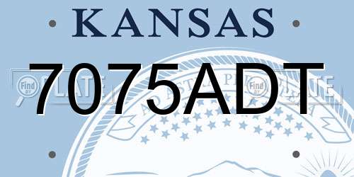 7075ADT Kansas License Plate