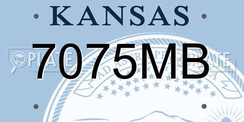 7075MB Kansas License Plate