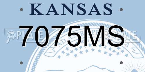 7075MS Kansas License Plate