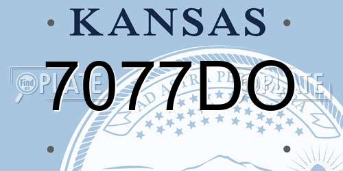 7077DO Kansas License Plate